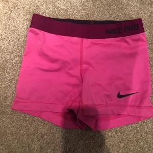 Pink Nike Pro Women Training Shorts